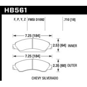 HAWK HB561Y.710 Колодки LTS передние для CHEVROLET Tahoe, CADILLAC Escalade, GMC Yukon Denali