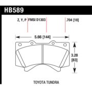 HAWK HB589N.704 Колодки compound HP Plus передние для TOYOTA Land Cruiser 200, Tundra I Sequoia, LEXUS LX450D I LX570
