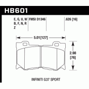 HAWK HB601B.626 Колодки compound HPS 5.0 I Street 5.0 передние для NISSAN 370Z, INFINITI Type-S FX37 I QX70 I G I G Coupe I Q50 I Q60 I M56 I Q70