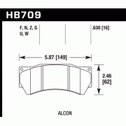 HAWK HB709F.630 Колодки compound HPS для ALCON Mono6 Caliper I CAR97