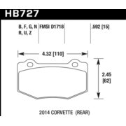 HAWK HB727N.592 Колодки compound HP Plus задние для CHEVROLET Corvette Grand Sport I Camaro SS