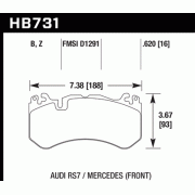HAWK HB731B.620 Колодки compound HPS 5.0 I Street 5.0 передние для AUDI RS6 I RS7, MERCEDES GL I AMG GT