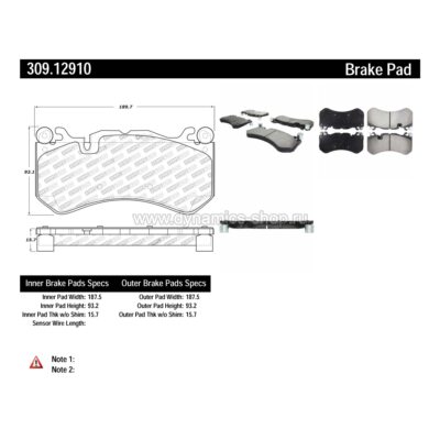 STOPTECH 309.12910 Pads Ultra-Premium front for AUDI RS6 I RS7, MERCEDES GL I AMG GT STOPTECH 309.12910 Pads Ultra-Premium front for AUDI RS6 I RS7, MERCEDES GL I AMG GT