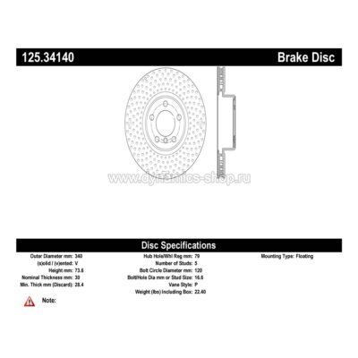 STOPTECH 125.34140 Тормозной диск Centric Parts I Premium передний для BMW 330i GT I 335i I 428i I 430i I 435i STOPTECH 125.34140 Тормозной диск Centric Parts I Premium передний для BMW 330i GT I 335i I 428i I 430i I 435i