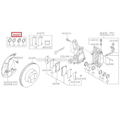 SUBARU 26297FE010 Repair kit for front calipers STI BREMBO (Gold I Black I Left and right caliper) 4POT SUBARU 26297FE010 Repair kit for front calipers STI BREMBO (Gold I Black I Left and right caliper) 4POT