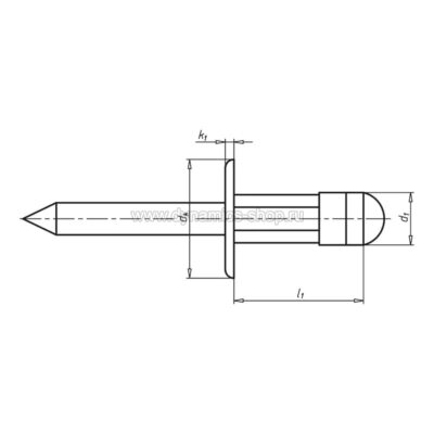 WURTH 091504817 Вытяжная заклепка алюминиевая с увеличенным цилиндрическим бортиком ZEBRA WURTH 091504817 Вытяжная заклепка алюминиевая с увеличенным цилиндрическим бортиком ZEBRA