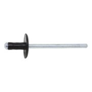 WURTH 091594817 Aluminum extraction rivet with enlarged cylindrical edge black ZEBRA