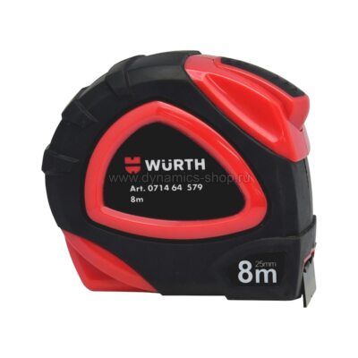 WURTH 071464 579 Рулетка карманная I 2C I Двухсторонняя шкала I ABS/TPR-M-DBSD-W25MM-L8M WURTH 071464 579 Рулетка карманная I 2C I Двухсторонняя шкала I ABS/TPR-M-DBSD-W25MM-L8M