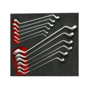 WURTH 5754900405 Набор двойных накидных изогнутых ключей в ложементе System, 12 штук I TOOLSYSTEM I RED LINE