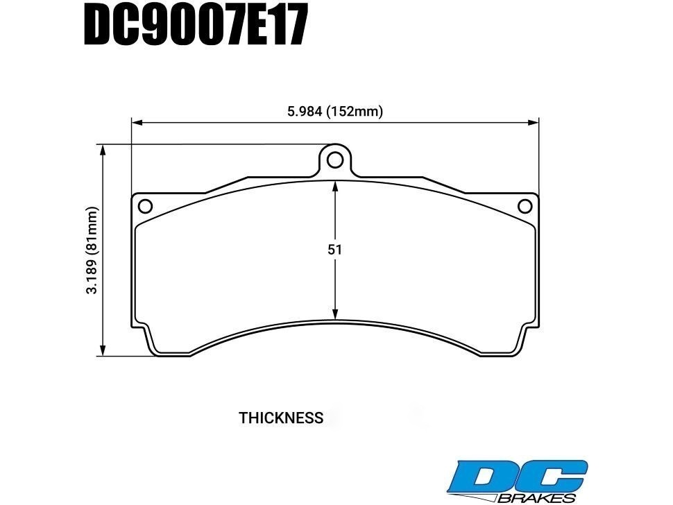 DC BRAKES DC9007E17 Тормозные колодки RT.2 для PROMA 6POT, STOPTECH